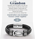 Infinity Knot Leather Bracelet for Men Linked Together Cuff Bracelet