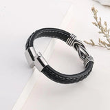 Infinity Knot Leather Bracelet for Men Linked Together Cuff Bracelet