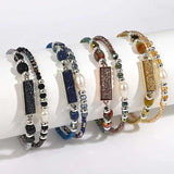 Double Layer Sequins Bracelet Boho Charm Crystal Beaded Bracelets