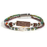 Double Layer Sequins Bracelet Boho Charm Crystal Beaded Bracelets