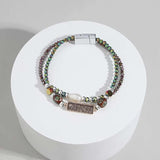Double Layer Sequins Bracelet Boho Charm Crystal Beaded Bracelets