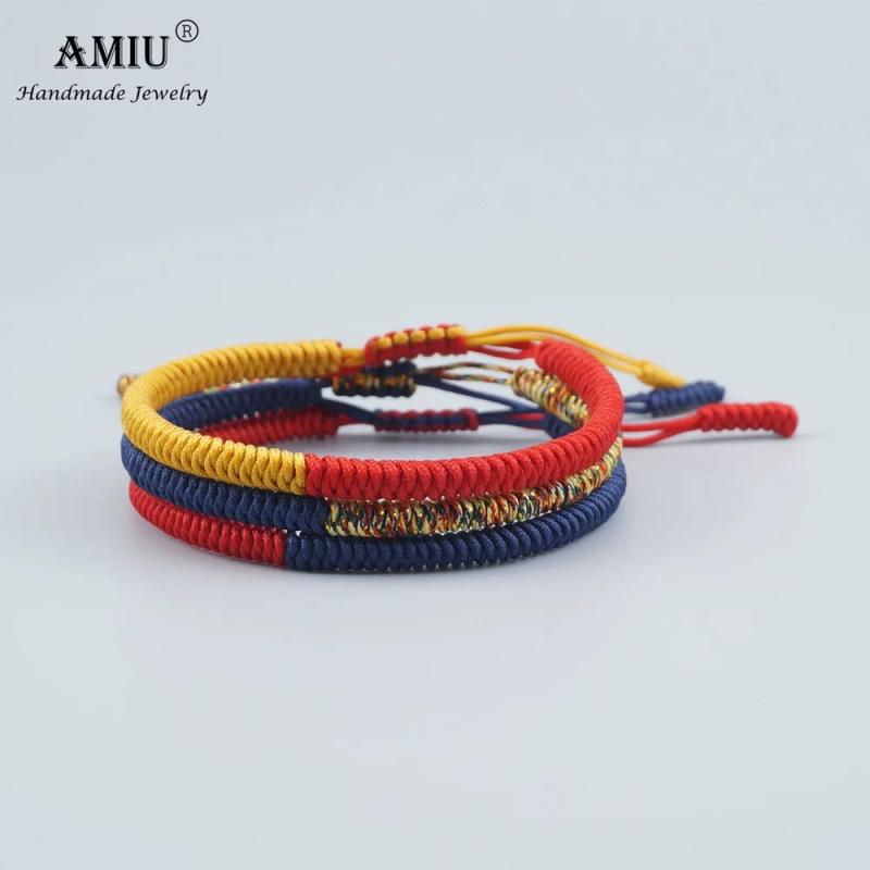 Tibetan Lucky Charm Bracelets Set - Good Luck Knots Rope Bracelet