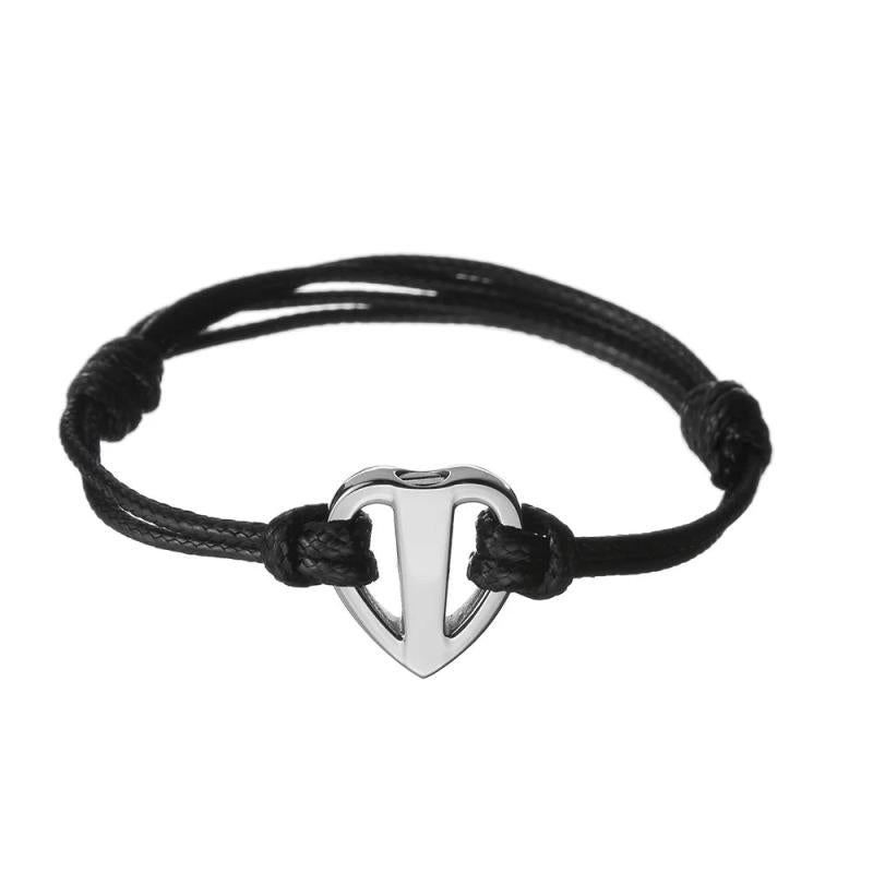 Rope Cremation Bracelet Stainless Steel Heart Urn Ashes Jewelry