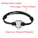Rope Cremation Bracelet Stainless Steel Heart Urn Ashes Jewelry