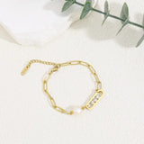 Natural Stone Freshwater Pearl Bracelet Stainless Steel Jewelry