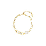 Natural Stone Freshwater Pearl Bracelet Stainless Steel Jewelry