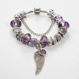 Purple Crystal Beads Charm Bracelet for Women