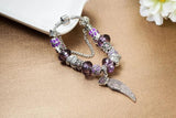 Purple Crystal Beads Charm Bracelet for Women