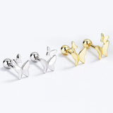 TrustDavis 925 Silver 18K Insect Butterfly Stud Earrings Wedding Jewelry