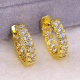24K Hoop Earring Real 925 Sterling Silver Jewelry for Women Bridal