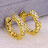 24K Hoop Earring Real 925 Sterling Silver Jewelry for Women Bridal