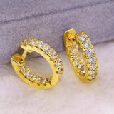 24K Hoop Earring Real 925 Sterling Silver Jewelry for Women Bridal