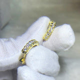 24K Hoop Earring Real 925 Sterling Silver Jewelry for Women Bridal