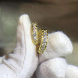 24K Hoop Earring Real 925 Sterling Silver Jewelry for Women Bridal