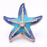 XH5518 Starfish Crystal 18mm Snap Button for Snap Bracelet