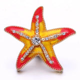 XH5518 Starfish Crystal 18mm Snap Button for Snap Bracelet