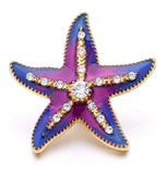 XH5518 Starfish Crystal 18mm Snap Button for Snap Bracelet