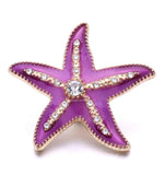 XH5518 Starfish Crystal 18mm Snap Button for Snap Bracelet