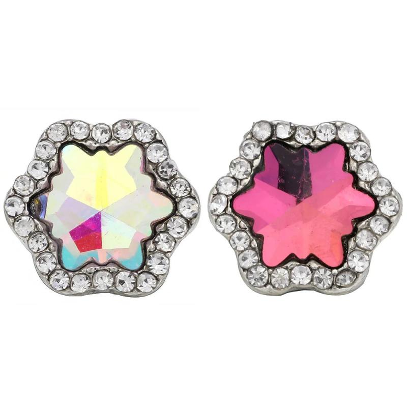 10pcs Snap Button DIY Mini Rhinestone Cat Flower 12mm Metal Snaps Charms