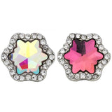 10pcs Snap Button DIY Mini Rhinestone Cat Flower 12mm Metal Snaps Charms