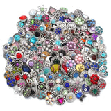 10pcs Snap Button DIY Mini Rhinestone Cat Flower 12mm Metal Snaps Charms