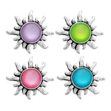 10pcs Alloy Flower Snap Button Bracelet Charm Cat's Eye Crystal Snaps Jewelry