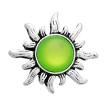 10pcs Alloy Flower Snap Button Bracelet Charm Cat's Eye Crystal Snaps Jewelry