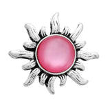 10pcs Alloy Flower Snap Button Bracelet Charm Cat's Eye Crystal Snaps Jewelry