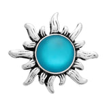 10pcs Alloy Flower Snap Button Bracelet Charm Cat's Eye Crystal Snaps Jewelry