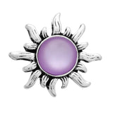 10pcs Alloy Flower Snap Button Bracelet Charm Cat's Eye Crystal Snaps Jewelry