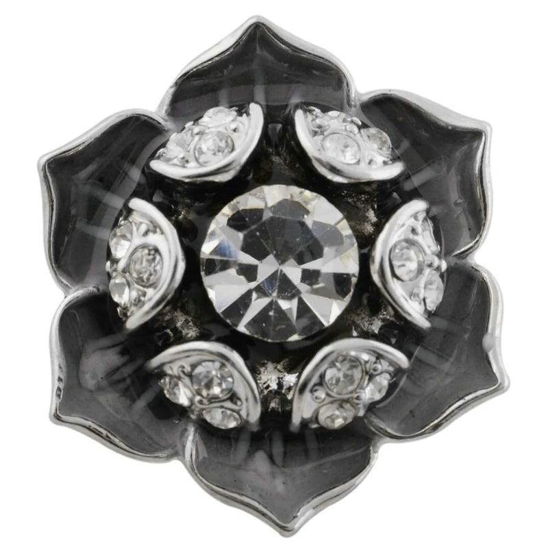 MOM Love Rhinestone Flower 20mm Snap Button DIY Bracelet