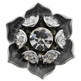 MOM Love Rhinestone Flower 20mm Snap Button DIY Bracelet