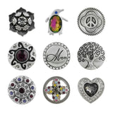 MOM Love Rhinestone Flower 20mm Snap Button DIY Bracelet