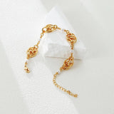 Freshwater Pearls Bracelet 18K Plated Copper Chain Bangle for Women