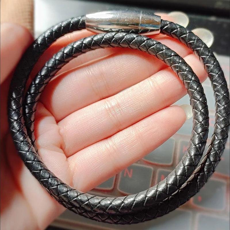 Leather Bracelet Bangle Rock Punk Rope Chain Necklace Jewelry