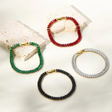 Stainless Steel Tennis Bracelet CZ Zircon Jewelry