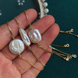 Freshwater Pearl Bracelets for Women Chain Baroque Square Heart Coin Pearl