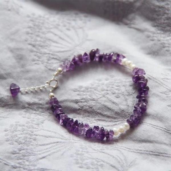 Colorful Tourmaline Beaded Bracelet Women Pearl Amethyst Strawberry Quar