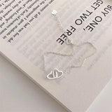 WANZHOU Sterling Silver Love Bracelet Ladies Heart Interlocking Sweet Jewelry