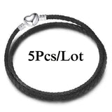 5Pcs Charm Bracelets for Women DIY Leather Chain Bangles