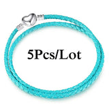 5Pcs Charm Bracelets for Women DIY Leather Chain Bangles