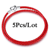 5Pcs Charm Bracelets for Women DIY Leather Chain Bangles