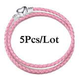 5Pcs Charm Bracelets for Women DIY Leather Chain Bangles
