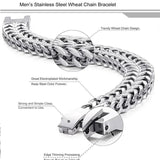 Men Stainless Steel Chain Bracelet Hip Hop Accessories