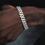 Iced Out Crystal Cuban Link Bracelet For Men Women