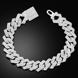 Iced Out Crystal Cuban Link Bracelet For Men Women