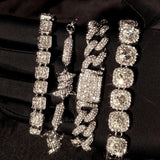 Iced Out Crystal Cuban Link Bracelet For Men Women
