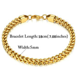 Men's Stainless Steel Cuban Chain Link Bracelet