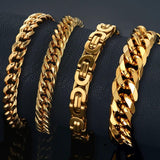 Men's Stainless Steel Cuban Chain Link Bracelet