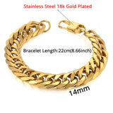 Men's Stainless Steel Cuban Chain Link Bracelet